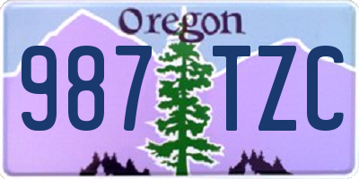 OR license plate 987TZC
