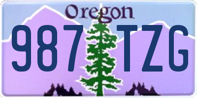 OR license plate 987TZG