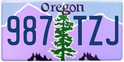 OR license plate 987TZJ