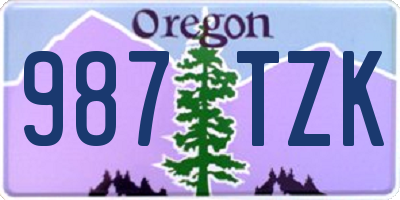 OR license plate 987TZK