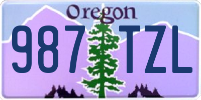 OR license plate 987TZL