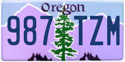 OR license plate 987TZM