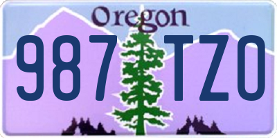 OR license plate 987TZO