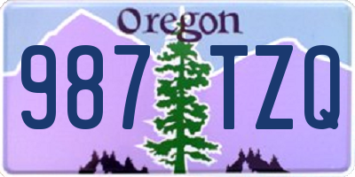 OR license plate 987TZQ