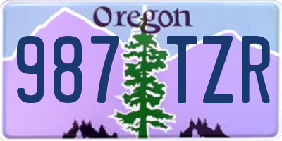 OR license plate 987TZR