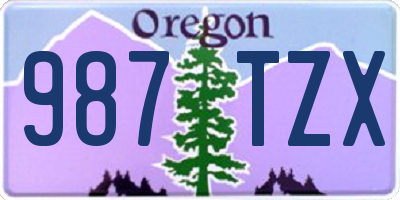 OR license plate 987TZX