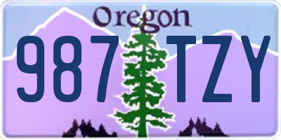 OR license plate 987TZY