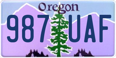OR license plate 987UAF