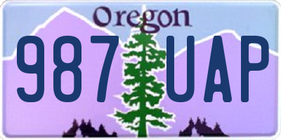 OR license plate 987UAP