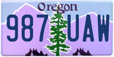 OR license plate 987UAW