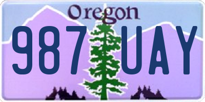 OR license plate 987UAY