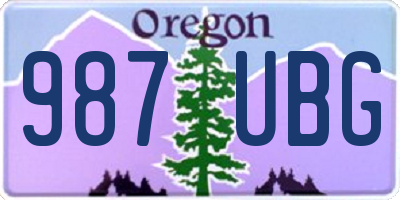 OR license plate 987UBG