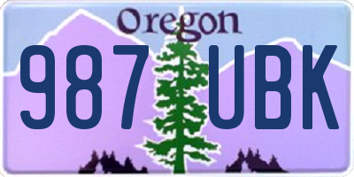 OR license plate 987UBK