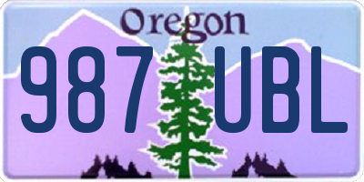 OR license plate 987UBL