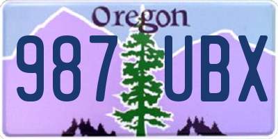 OR license plate 987UBX
