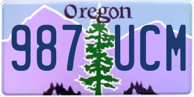 OR license plate 987UCM
