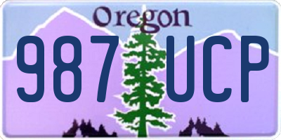 OR license plate 987UCP