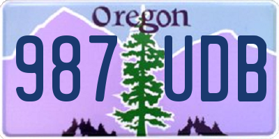 OR license plate 987UDB