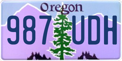 OR license plate 987UDH