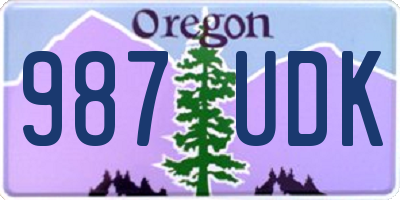 OR license plate 987UDK