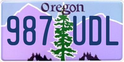 OR license plate 987UDL