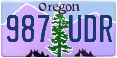 OR license plate 987UDR