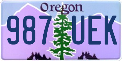 OR license plate 987UEK