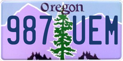 OR license plate 987UEM