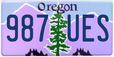 OR license plate 987UES