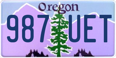 OR license plate 987UET