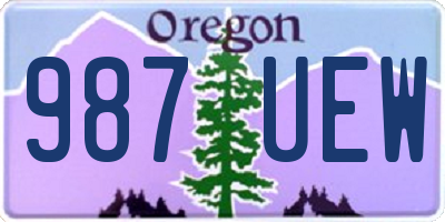 OR license plate 987UEW
