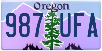 OR license plate 987UFA