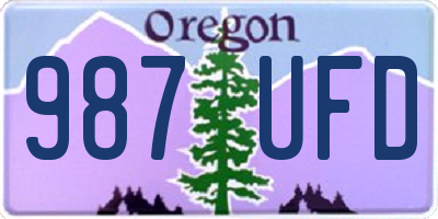 OR license plate 987UFD