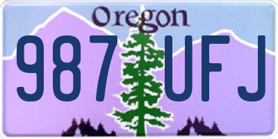 OR license plate 987UFJ