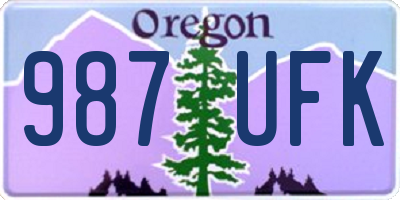 OR license plate 987UFK