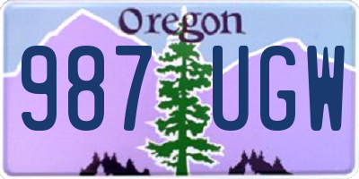 OR license plate 987UGW