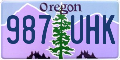 OR license plate 987UHK