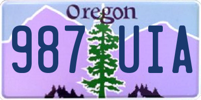 OR license plate 987UIA