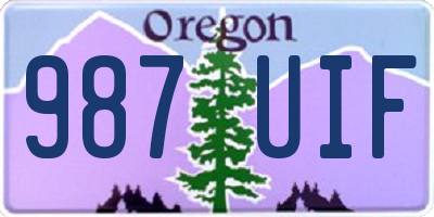 OR license plate 987UIF