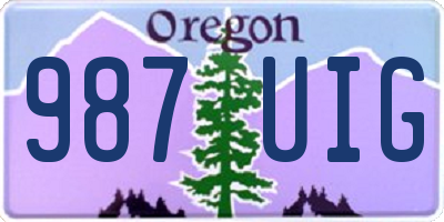 OR license plate 987UIG