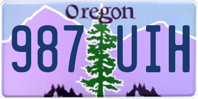 OR license plate 987UIH