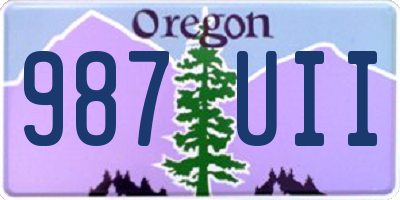 OR license plate 987UII