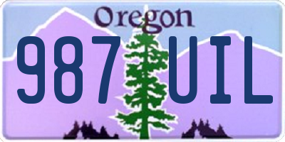 OR license plate 987UIL