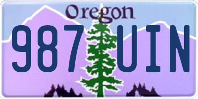 OR license plate 987UIN