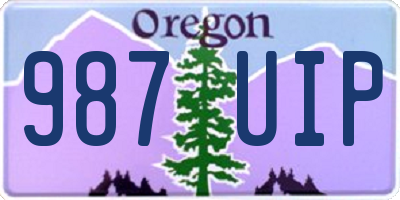 OR license plate 987UIP