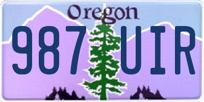 OR license plate 987UIR
