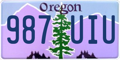 OR license plate 987UIU
