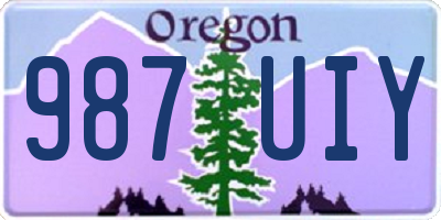 OR license plate 987UIY