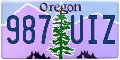 OR license plate 987UIZ