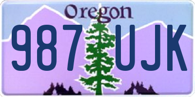 OR license plate 987UJK